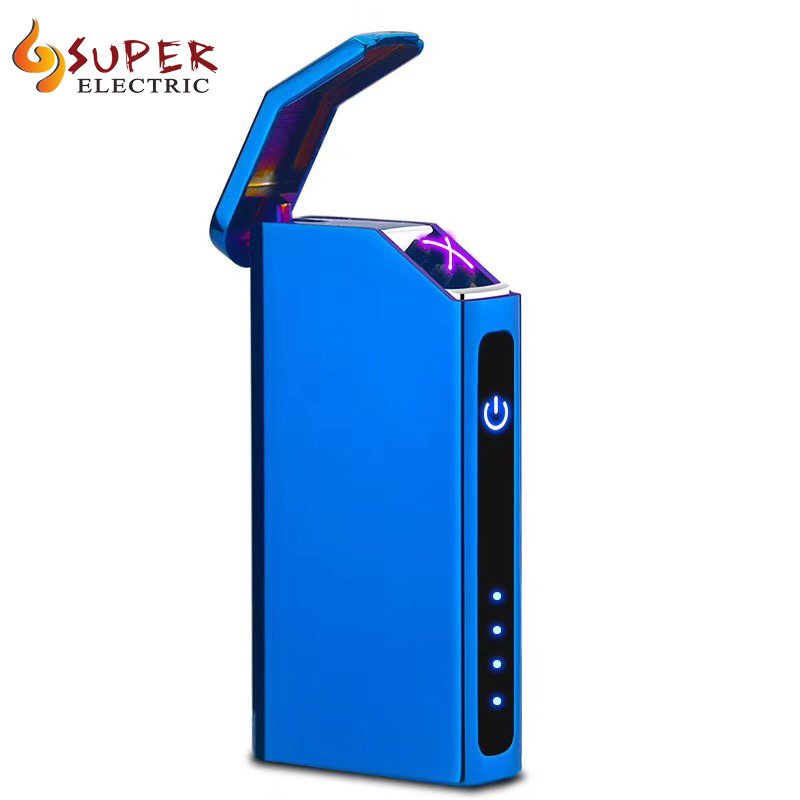 Custom Logo Windproof Electric Double Arc Lighter USB Plasma Rechargeable Windproof lighter, USB Electric Flameless Lighter