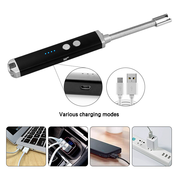 New BBQ Arc Pulse Lighter Metal Electric Candle Lighter Rechargeable Electronic USB Lighter For Kitchen Gas Stove Flameless