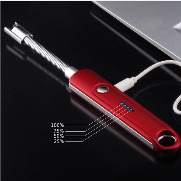 280mAh High Battery Capacity Electric Candle Lighter With Rechargeable Flameless Arc Lighter/ USB Windproof  Neck Long Lighter