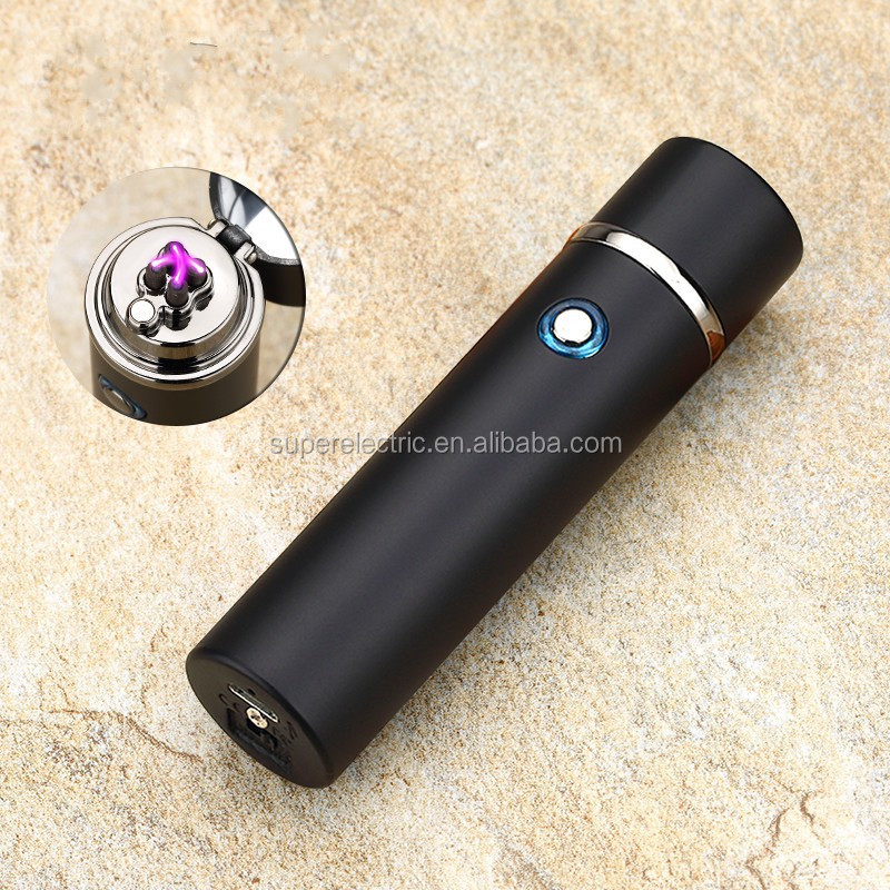 Double Arc Plasma Beam USB Cigarette Cylinder Imports Lighters Windproof Metal Pipe Lighter Elegant Lighter