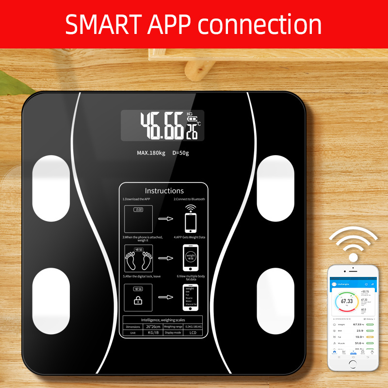 Electronic Wireless Body Personal Digital Weight Fat Scale Conductive Digital BMI Weighting Scale For Bathroom