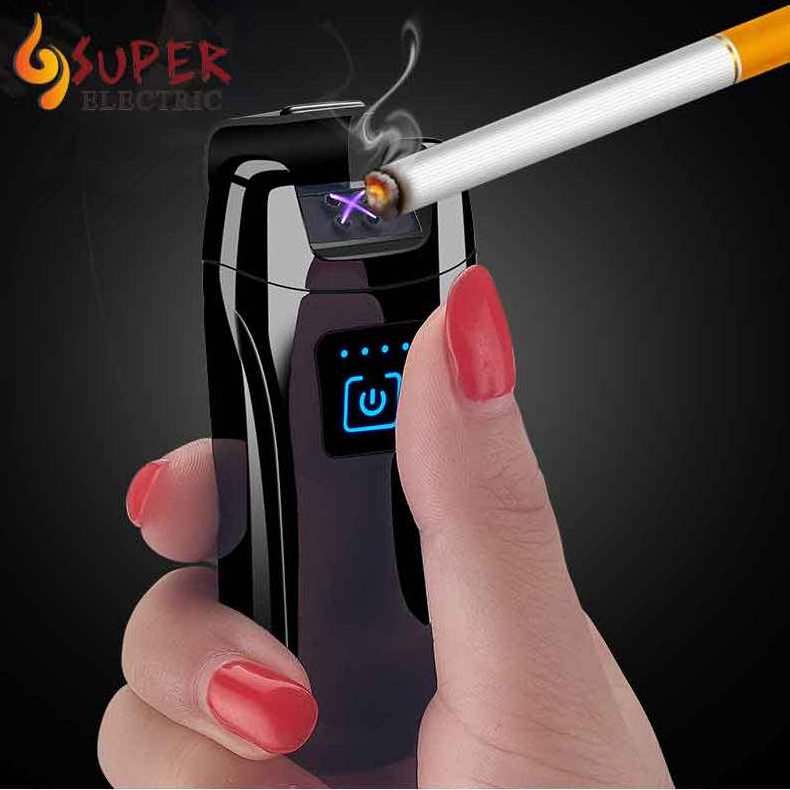 Free logo printing Metal USB charging lighter dual ARC lighter