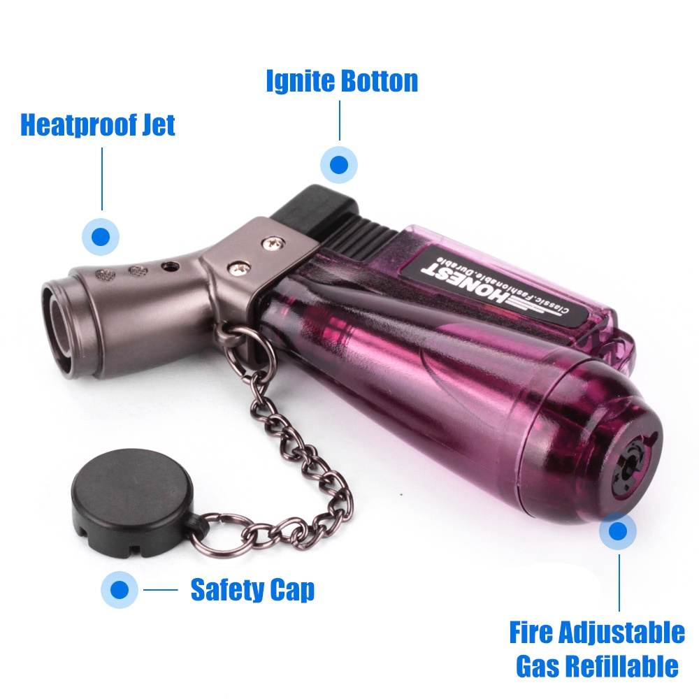 cool windproof strong blue flame refillable butane torch jet lighter