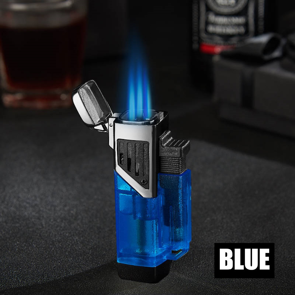 windproof torch powerful fire outdoor refillable cigarette cigar 4 flames jet torch lighter