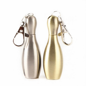 Wholesale Ten thousand matches bowling shape portable refillable oil keychain kerosene lighters