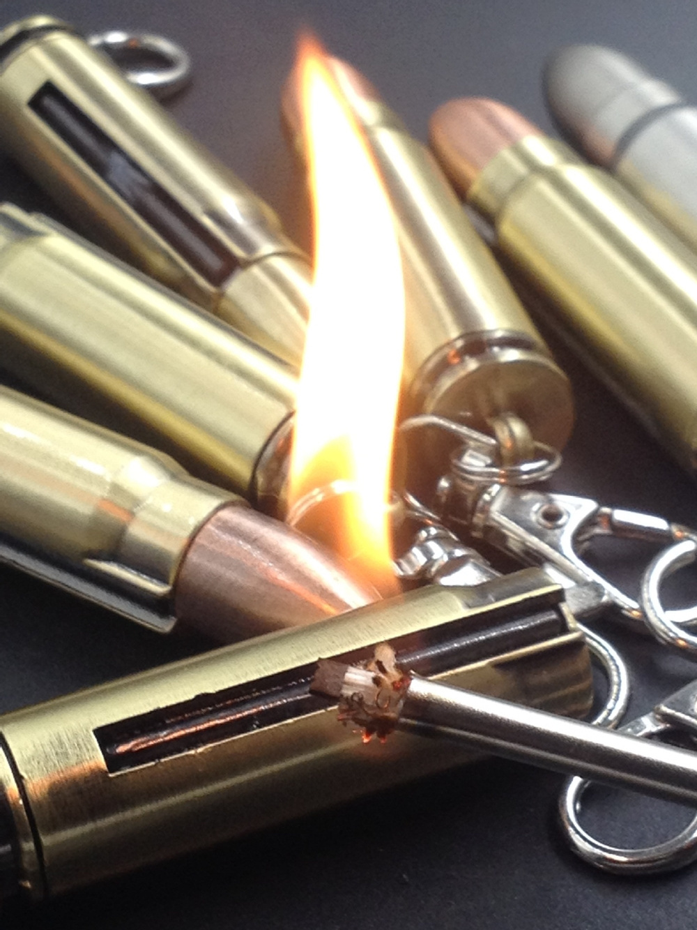 Wholesale ten thousand matches cool bullet shape flint kerosene refillable keychain lighters