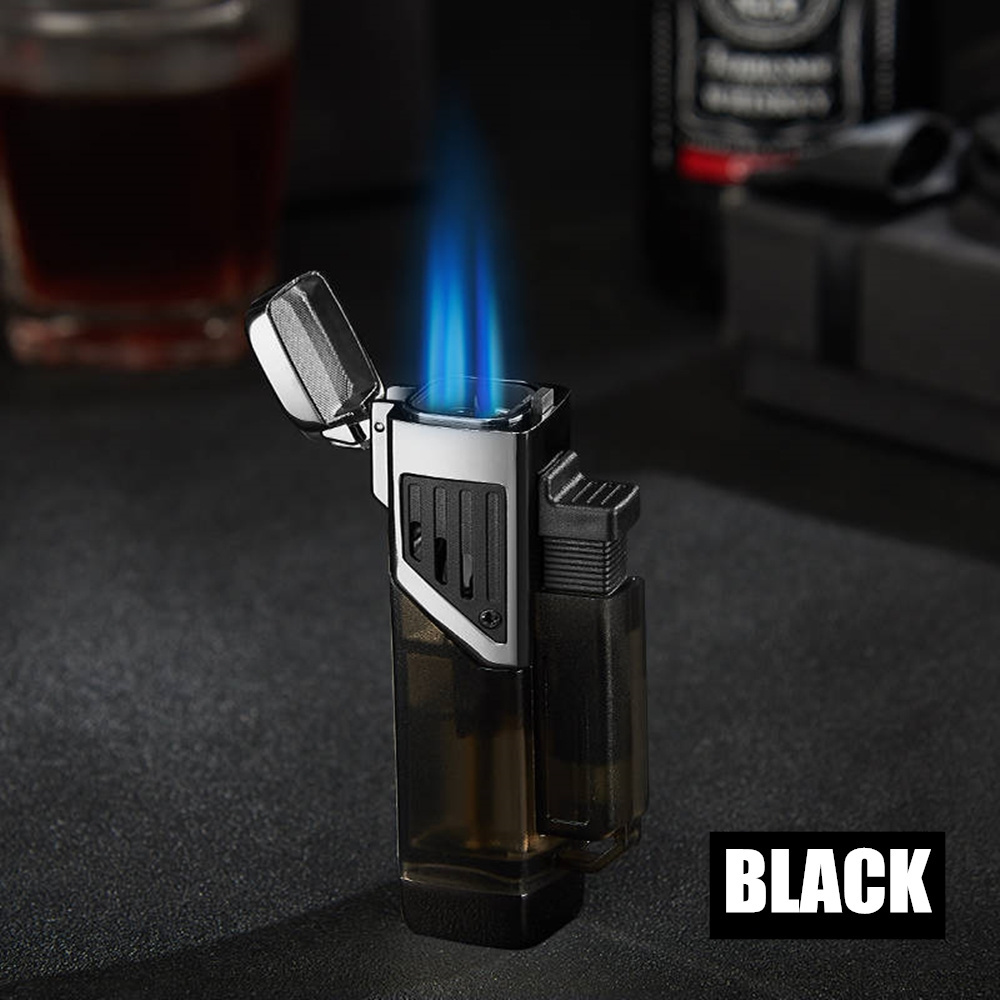 windproof torch powerful fire outdoor refillable cigarette cigar 4 flames jet torch lighter