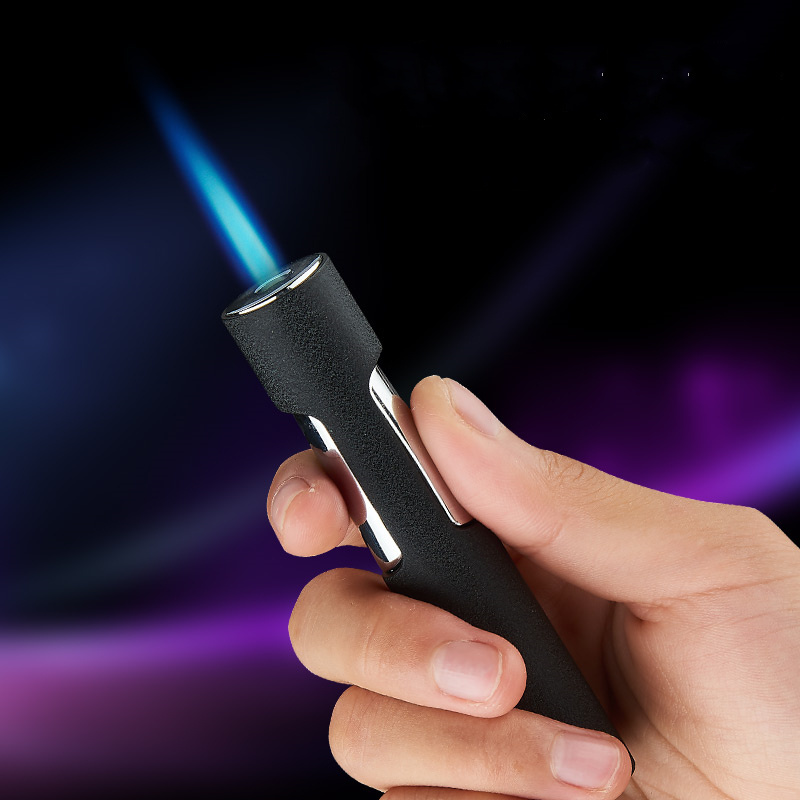 hot selling Refillable mini Pen Lighter Adjustable Butane Custom logo windproof jet flame lighter