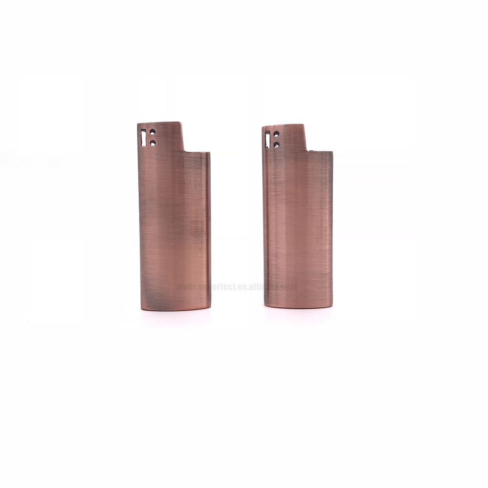 Mini J5 with holes on the top lighter case cover sleeve Copper metal lighter holder