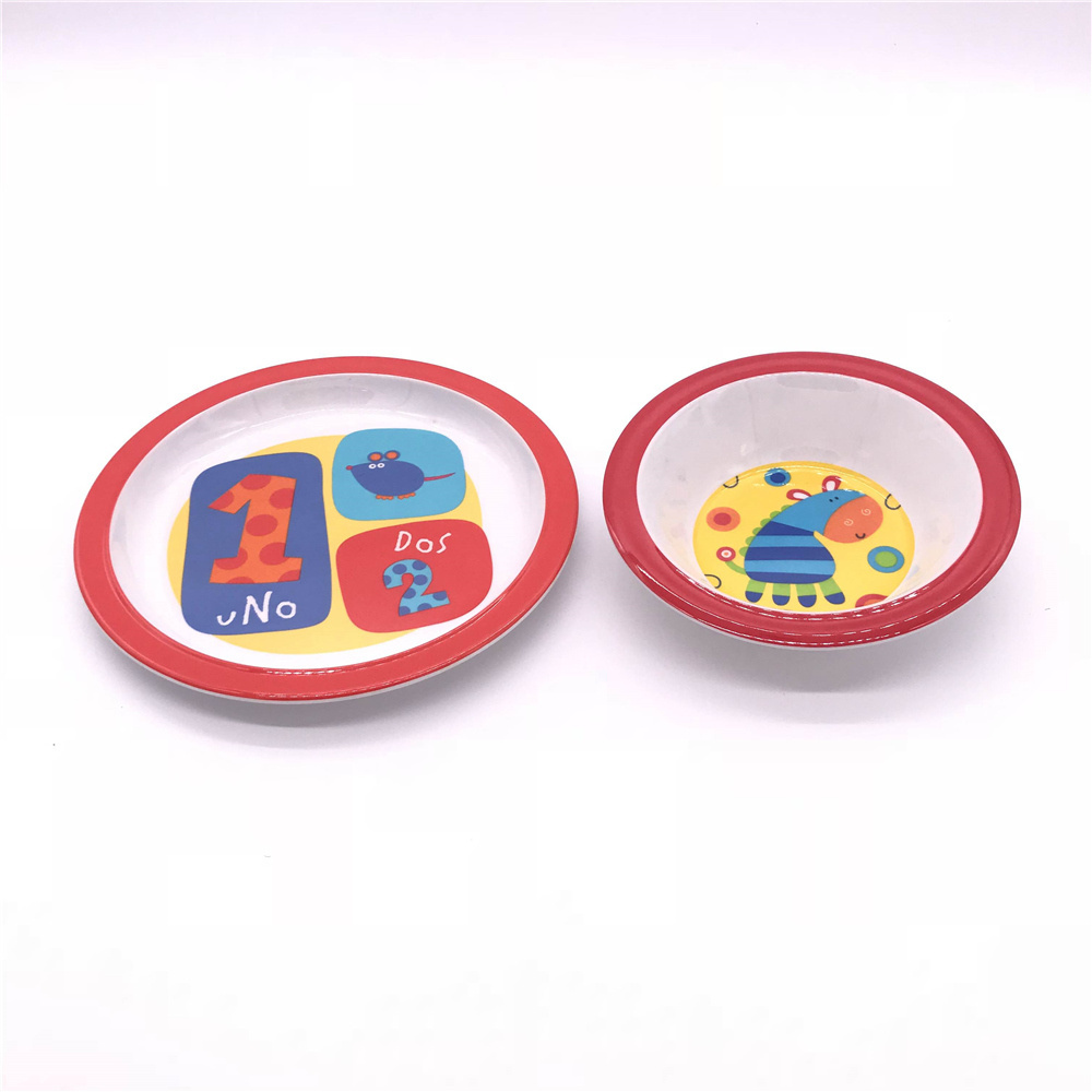 Unbreakable beautiful factory custom melamine party kids dinner plate sets