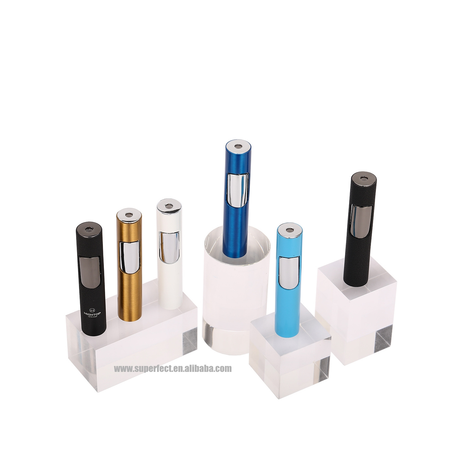 hot selling Refillable mini Pen Lighter Adjustable Butane Custom logo windproof jet flame lighter