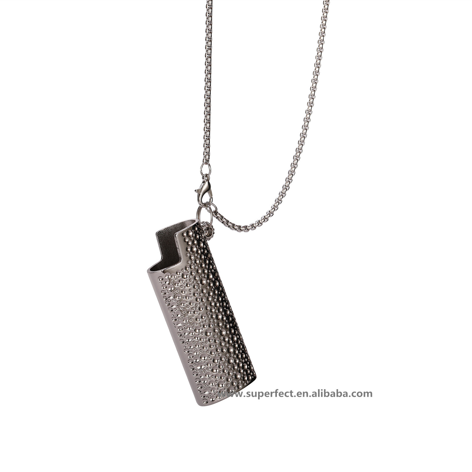 smoking accessories meteor crater design Mini J5 lighter cases necklace metal lighter holder