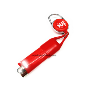 Custom logo hot selling keychain clip retractable lighter leash