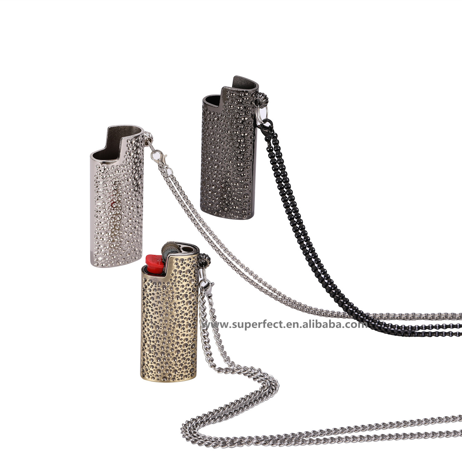 smoking accessories meteor crater design Mini J5 lighter cases necklace metal lighter holder