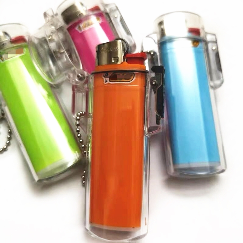 Wholesales waterproof J3 lighter case holder with keychain plastic lighter cover