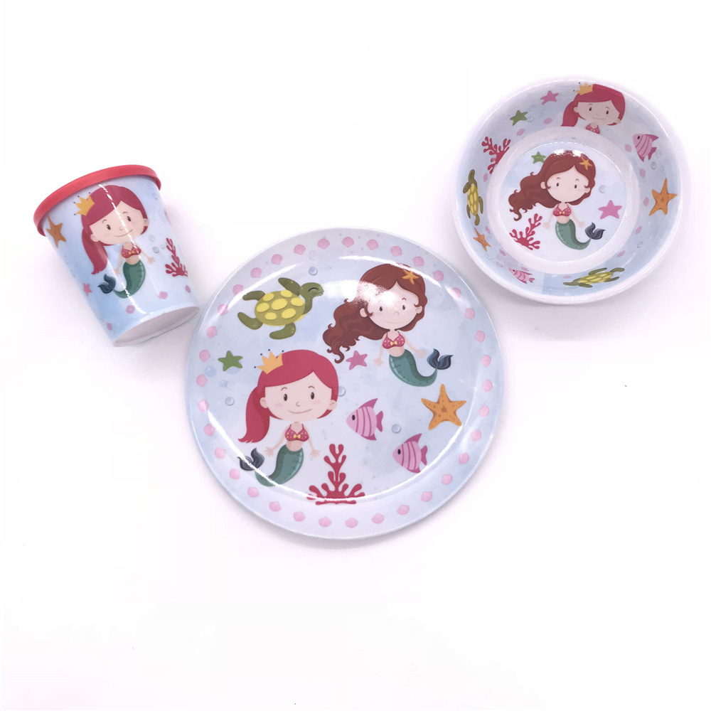 Unbreakable beautiful factory custom melamine party kids dinner plate sets