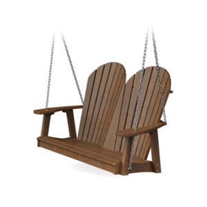 Heavy Duty 800 Lb Roll Back Treated Wood Log Swing Garden Swing Porch Swing with Hanging Chains