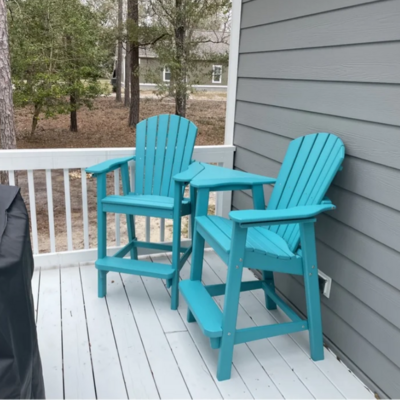 Different Colors Recycled Plastic Material Poly Balcony Chairs Set HDPE Adirondack Chairs