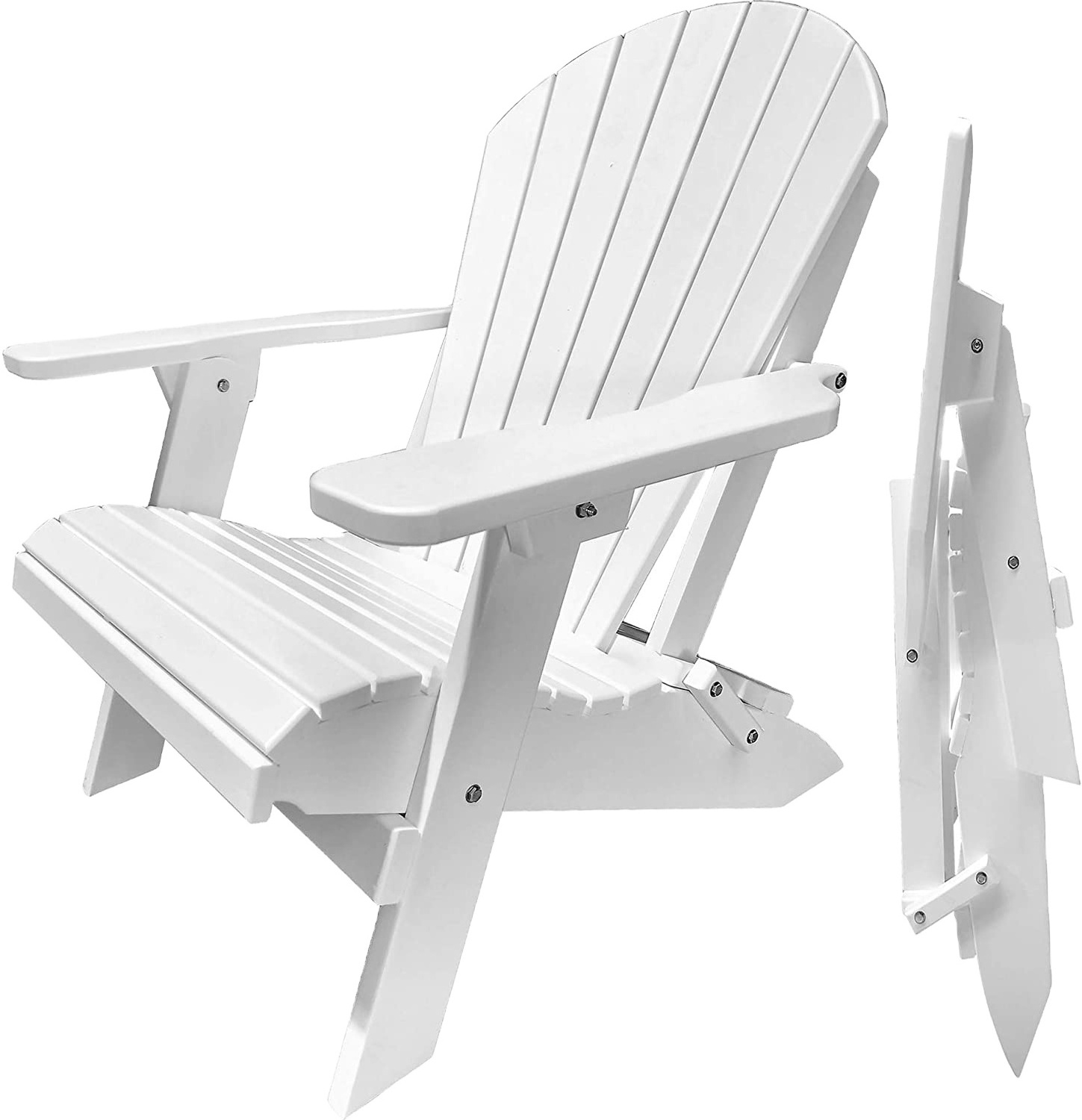 Resin Lounge Modern Teak Outdoor HDPE Plastic Wood Adirondack Chairs