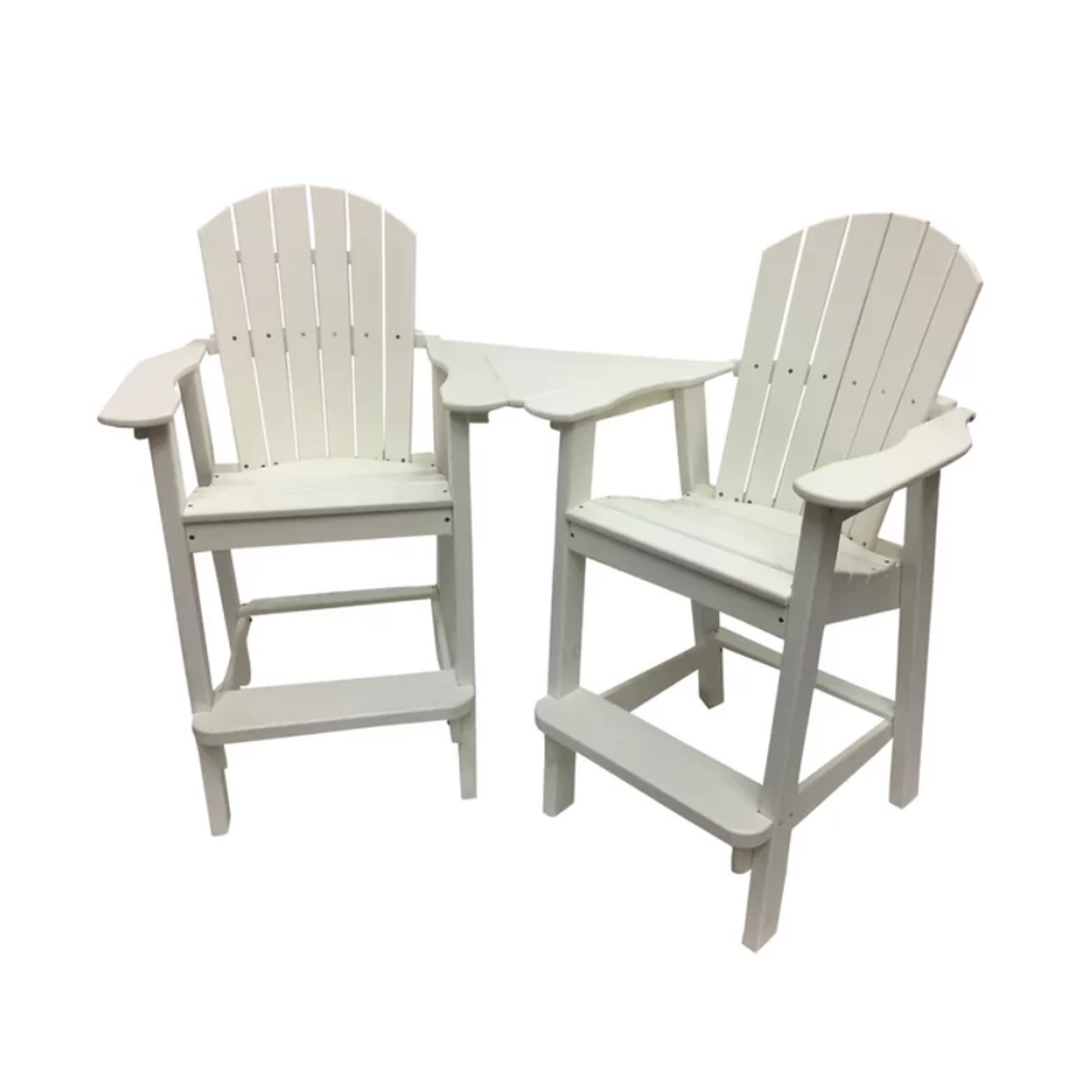 Different Colors Recycled Plastic Material Poly Balcony Chairs Set HDPE Adirondack Chairs