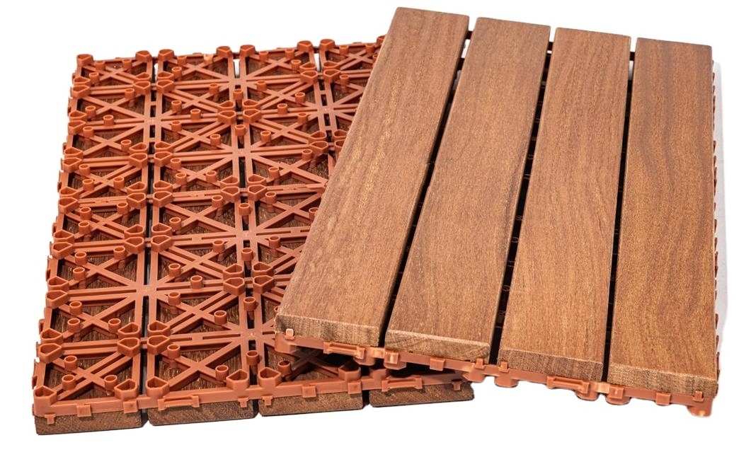 New Arrival Wooden Deck Tiles- Wood Tile Flooring for Outdoor Flooring Garden Pavement  Patio