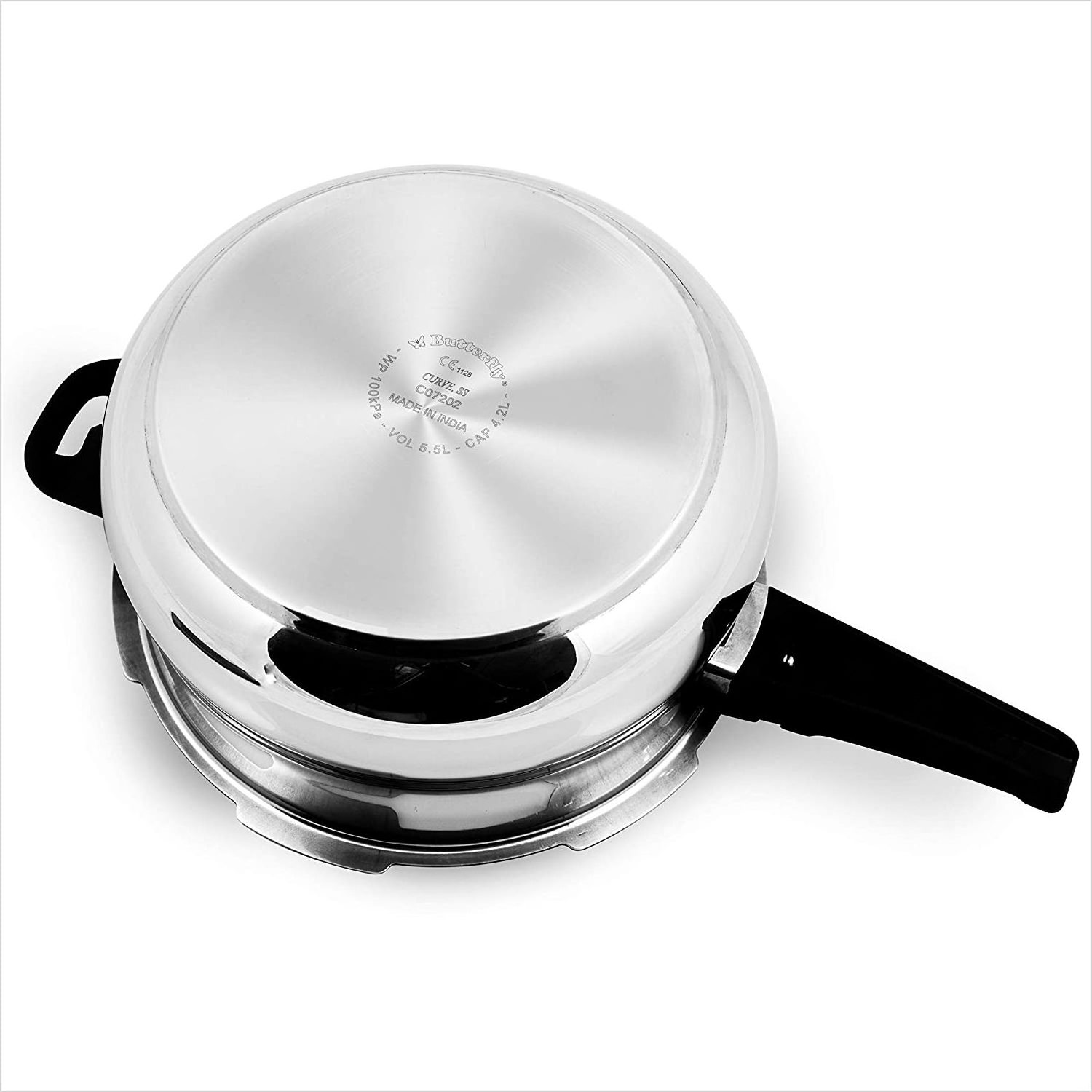 REVE Food Grade 5.5 Ltr  Stainless Steel Outer Lid Pressure Cooker