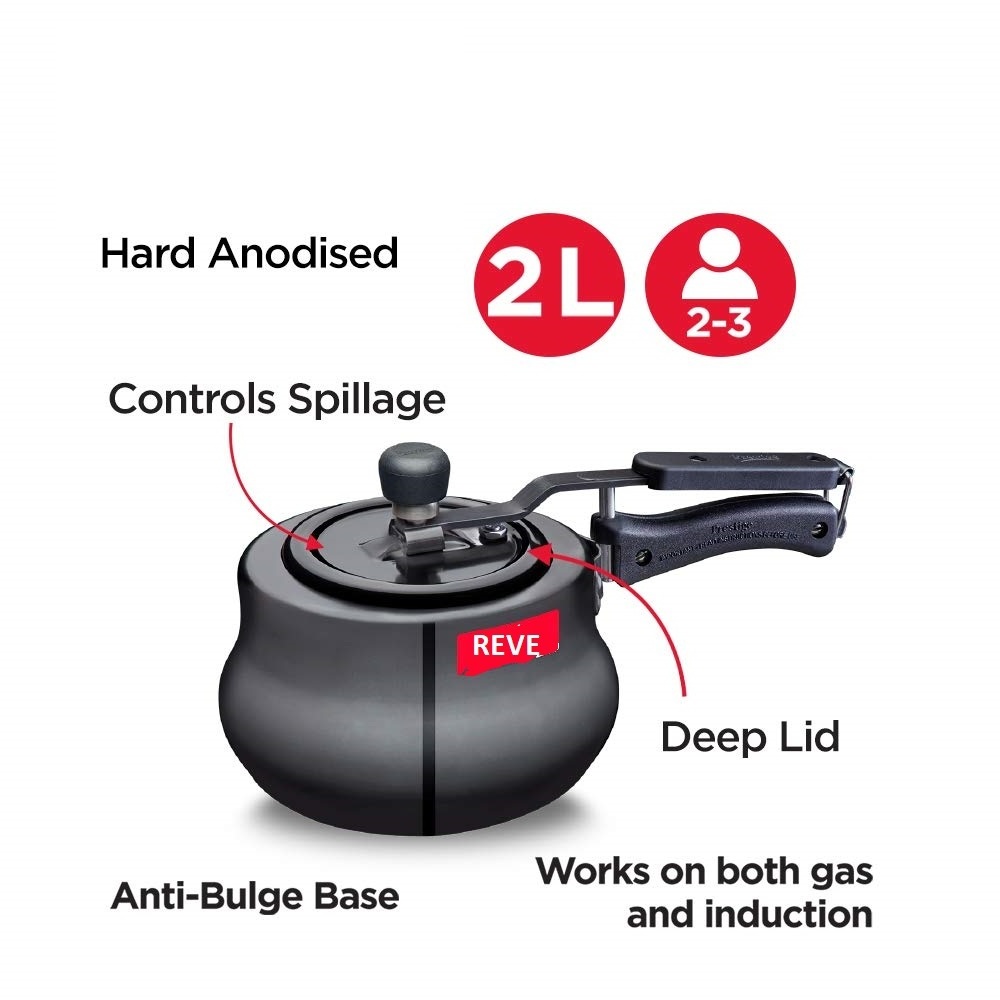 REVE Hard Anodized Aluminum Handi Pressure Cooker 2L from Lead Exporter