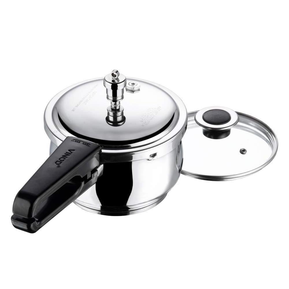 REVE Induction Friendly 18/8 Stainless Steel Splendid Plus Pressure Cooker -2.5 Ltr