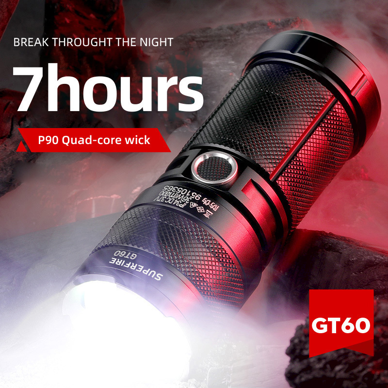 Manufacturer direct selling high lumen ultra bright flashlight LED high power charging GT60 flashlight for emergency