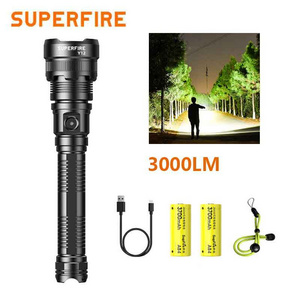 3000Lumens 5 Modes Alloy Portable Powerful Rechargeable Battery Camping Hiking Bright Light High Power Led Flashlight