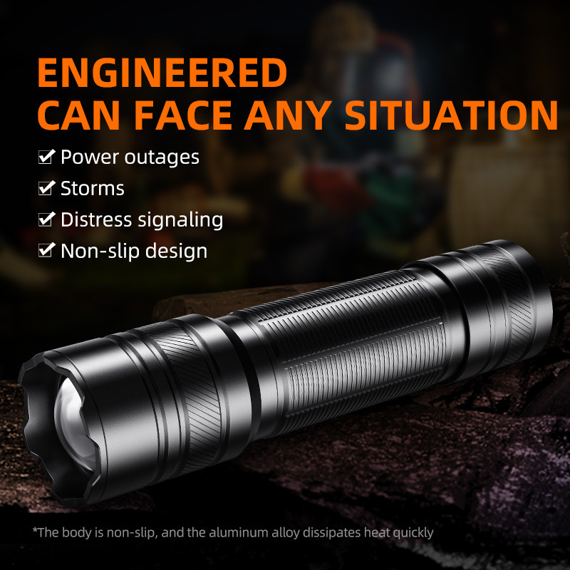 Aluminum Alloy Mountaineering Multifunctional Portable Small Powerful Edc Camping Hiking Rechargeable Mini Led Flashlight