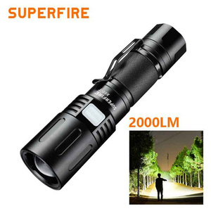 2000Lumens Long Range Powerful Camping Hiking Hunting Portable Rechargeable Super Bright High Power Torches Led Flashlight