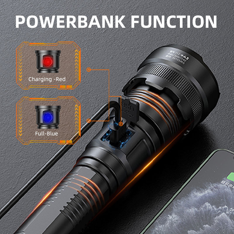 3000Lumens 5 Modes Alloy Portable Powerful Rechargeable Battery Camping Hiking Bright Light High Power Led Flashlight