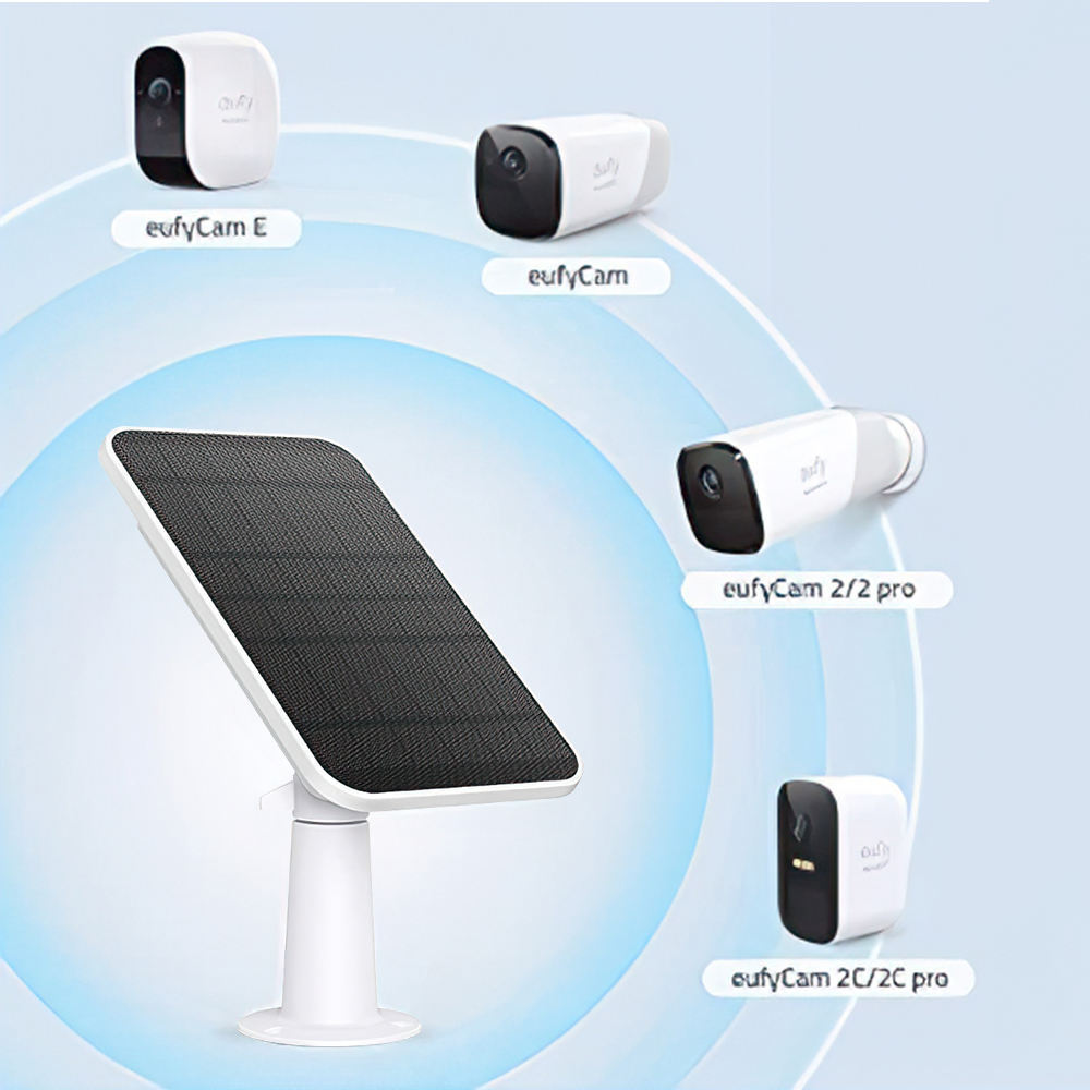 New 4W rotating cctv solar panel for cctv camera Charging for Arlo Essential Spotlight / XL Spotlight cable mount (white)