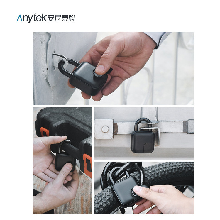 IP65 Waterproof Digital Alarm Security Keyless Smart Biometric Fingerprint smart Padlock with tuya app