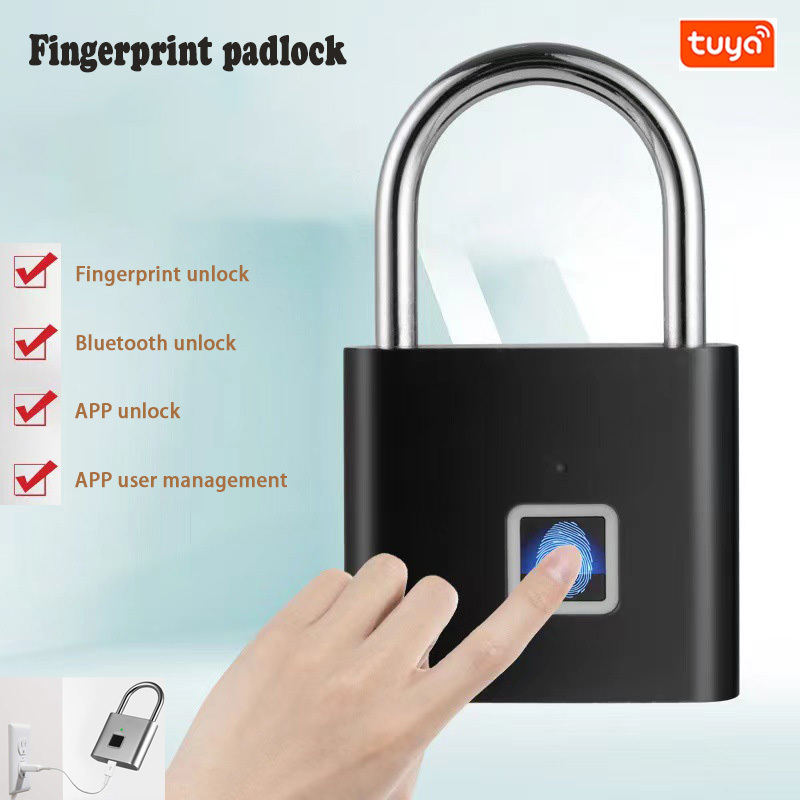 Sports Home Security Digital Gate Bicycle Touch Stainless Steel Smart finger print pad lock brass padlock Lock For Apartment