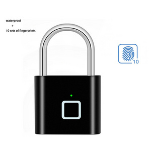 Sports Home Security Digital Gate Bicycle Touch Stainless Steel Smart finger print pad lock brass padlock Lock For Apartment