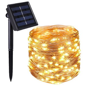 Solar String Light Outdoor Waterproof 100 LED Warm Lights Landscape Fairy Bulb for Garden Wedding Party Yard Christmas