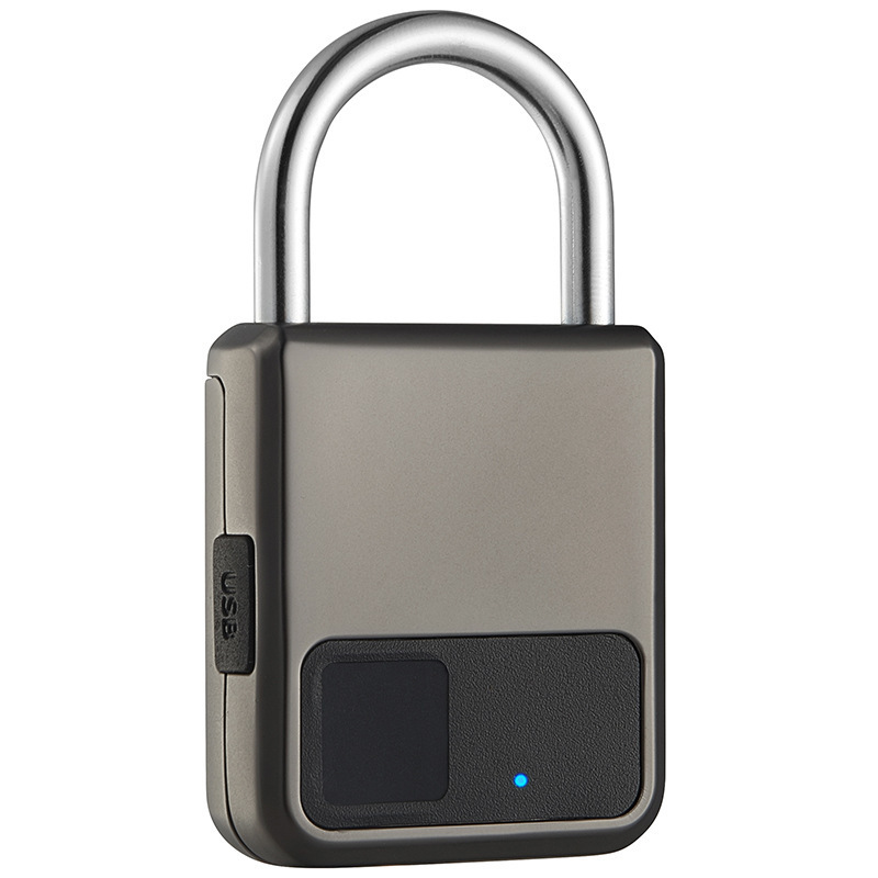 electronic zinc alloy intelligent small padlock luggage backpack USB rechargeable waterproof biometric fingerprint padlock