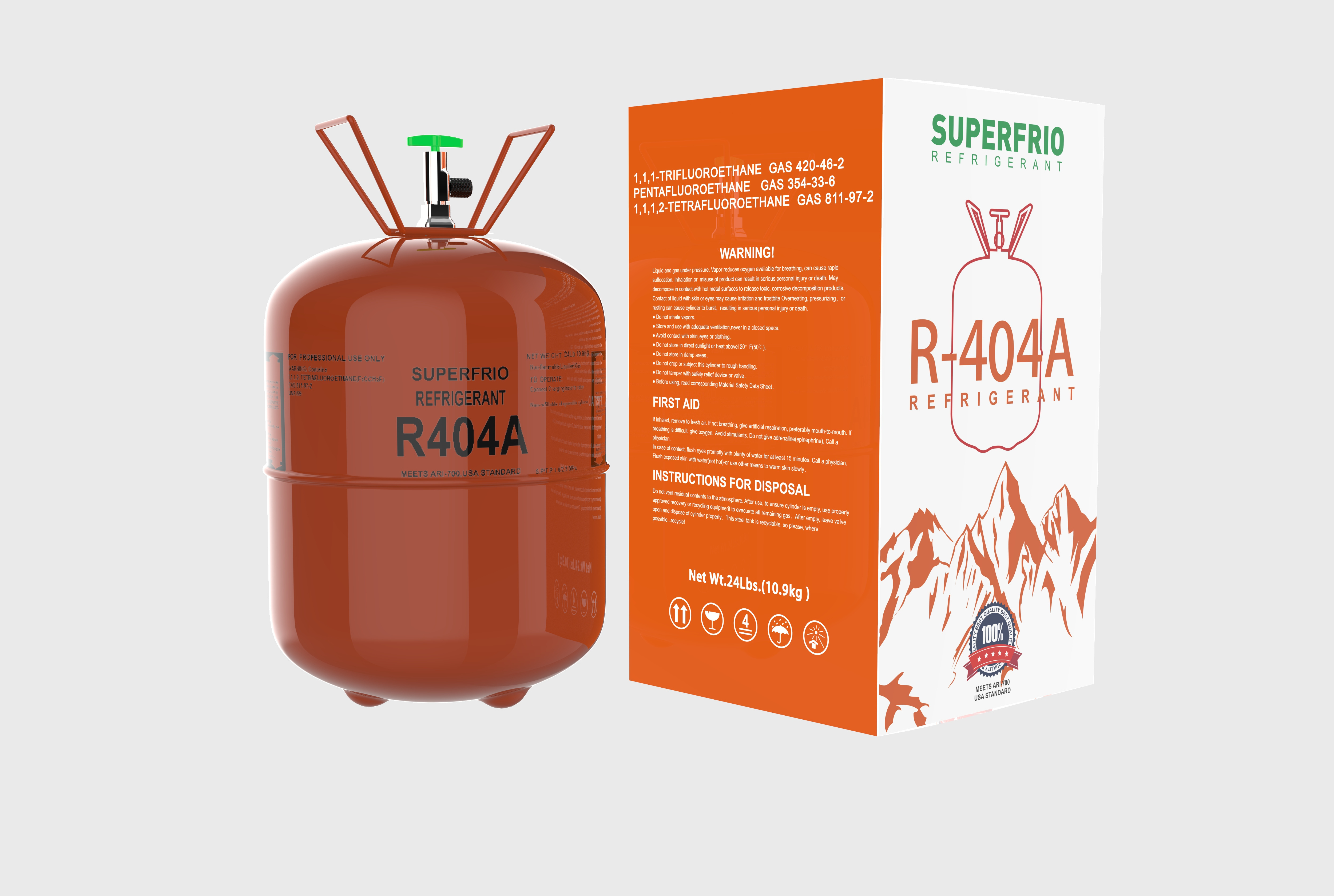 R404A refrigerant  factory  guaranteed quality pure r404a refrigerant gas