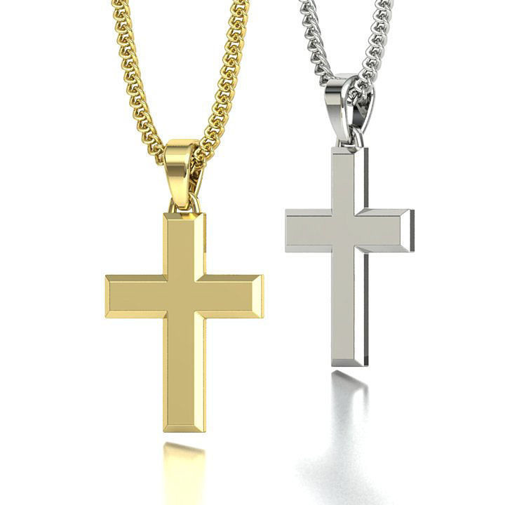 New stainless steel cross men's necklace fashion personality simple pendant jewelry