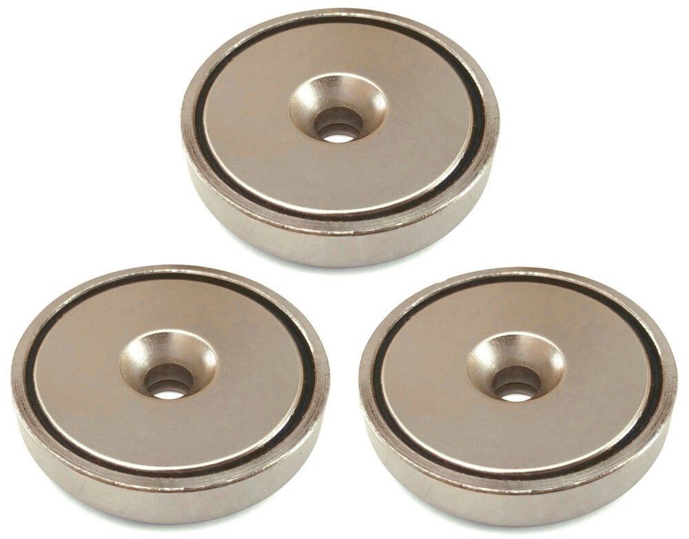 Wholesale Stainless Steel Round Based Nickel Coating Pot Magnet with Countersunk Bore