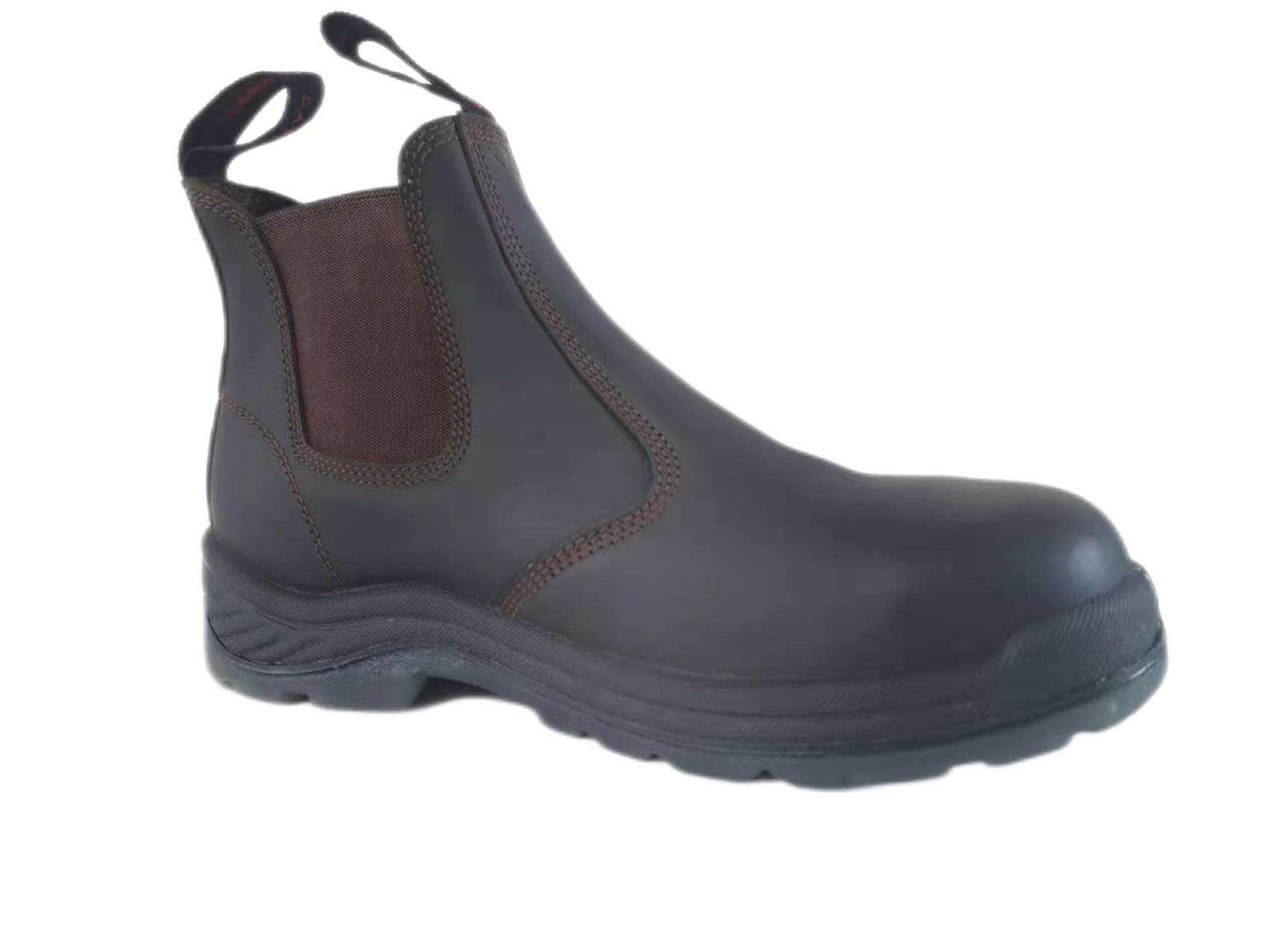 Customize 6 Inch Leather leather Slip on PU TPU sole Steel toe work boots