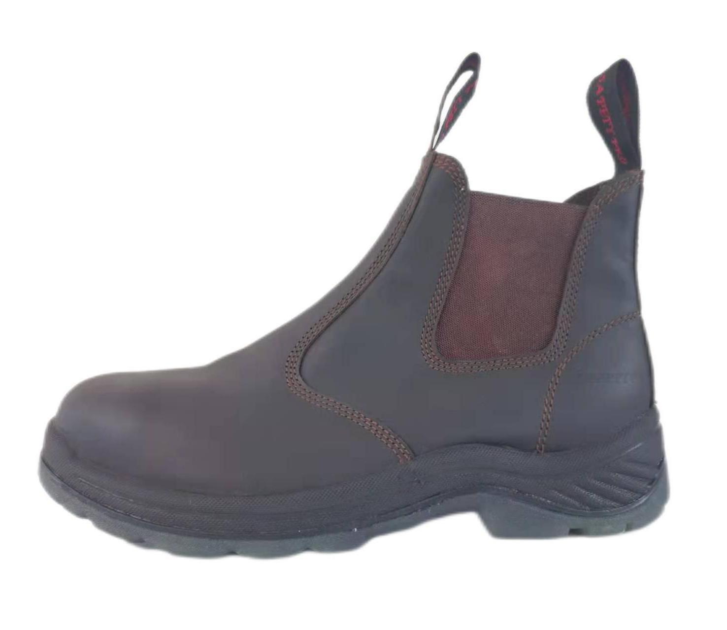 Customize 6 Inch Leather leather Slip on PU TPU sole Steel toe work boots