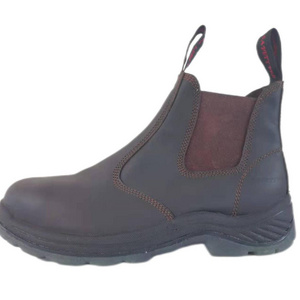 Customize 6 Inch Leather leather Slip on PU TPU sole Steel toe work boots