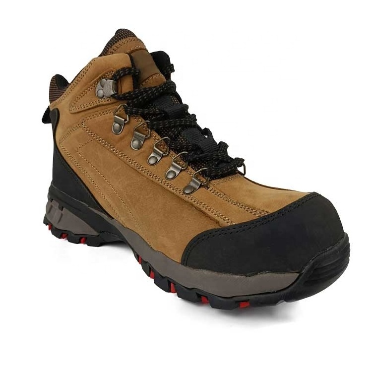 China factory Hiker Style Steel Toe Cow Leather Industrial Safety Shoe Men's EH Construction Protective Security Work Shoe Boot