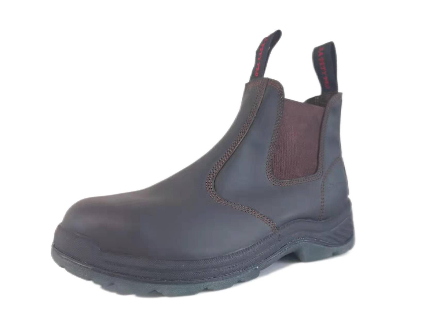 Customize 6 Inch Leather leather Slip on PU TPU sole Steel toe work boots