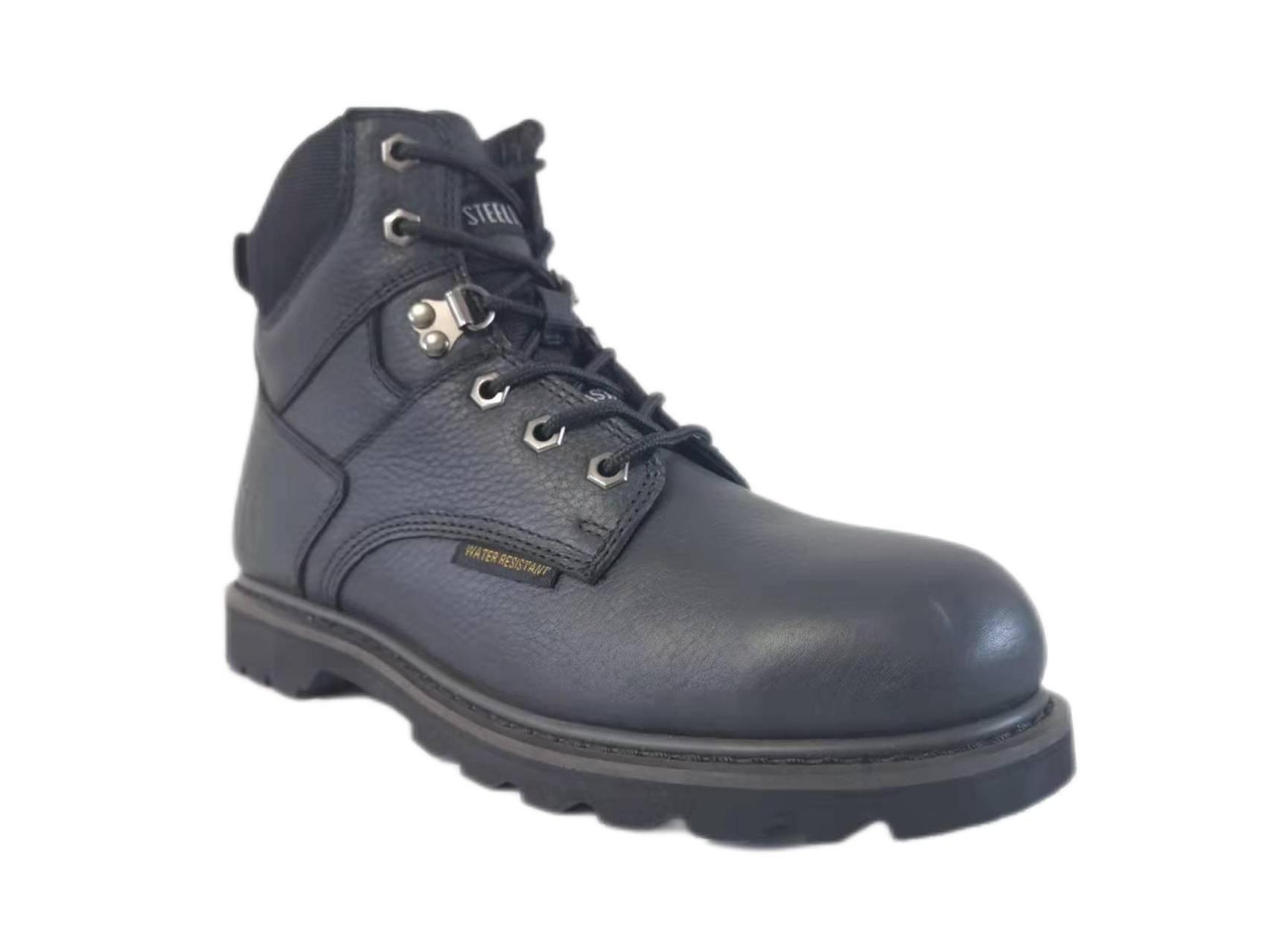 Good Quality 6 inch Steel Toe Cow Leather Industrial Safety Shoe Men's EH Construction Protective Security Work Shoe Boot