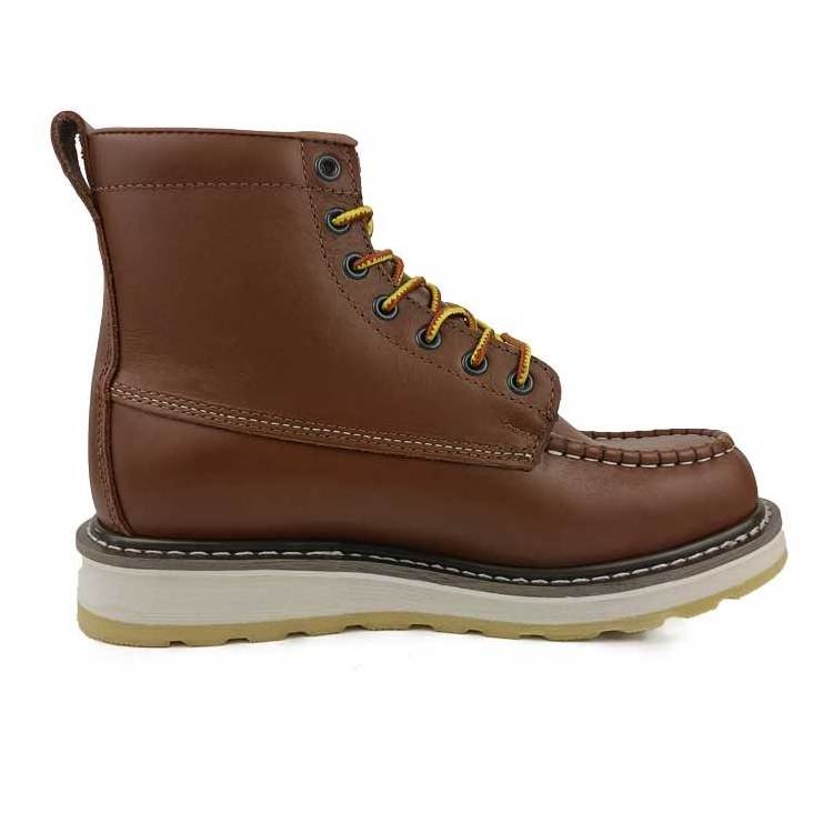 American Goodyear Moc toe Cowhide Leather Rubber Outsole Protective Work Safety Boots with steel toe EH Slip oil resist