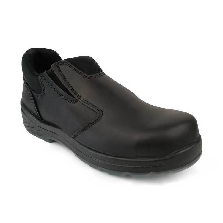 Slip on Composite toe leather upper protective mens working shoes